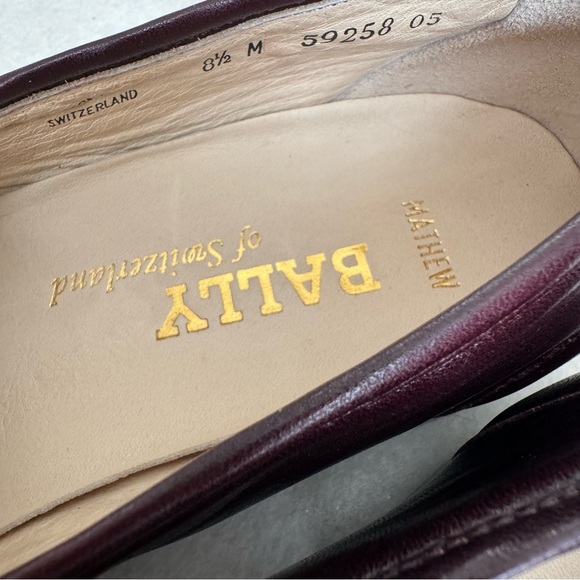 🆕 Bally Men’s Loafers Burgundy Italian Leather - Picture 10 of 11